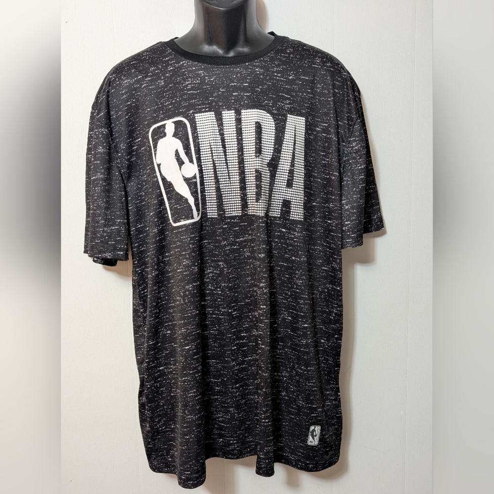 Men's Official NBA Logo Basketball Black Mesh T Shirt Size XXL